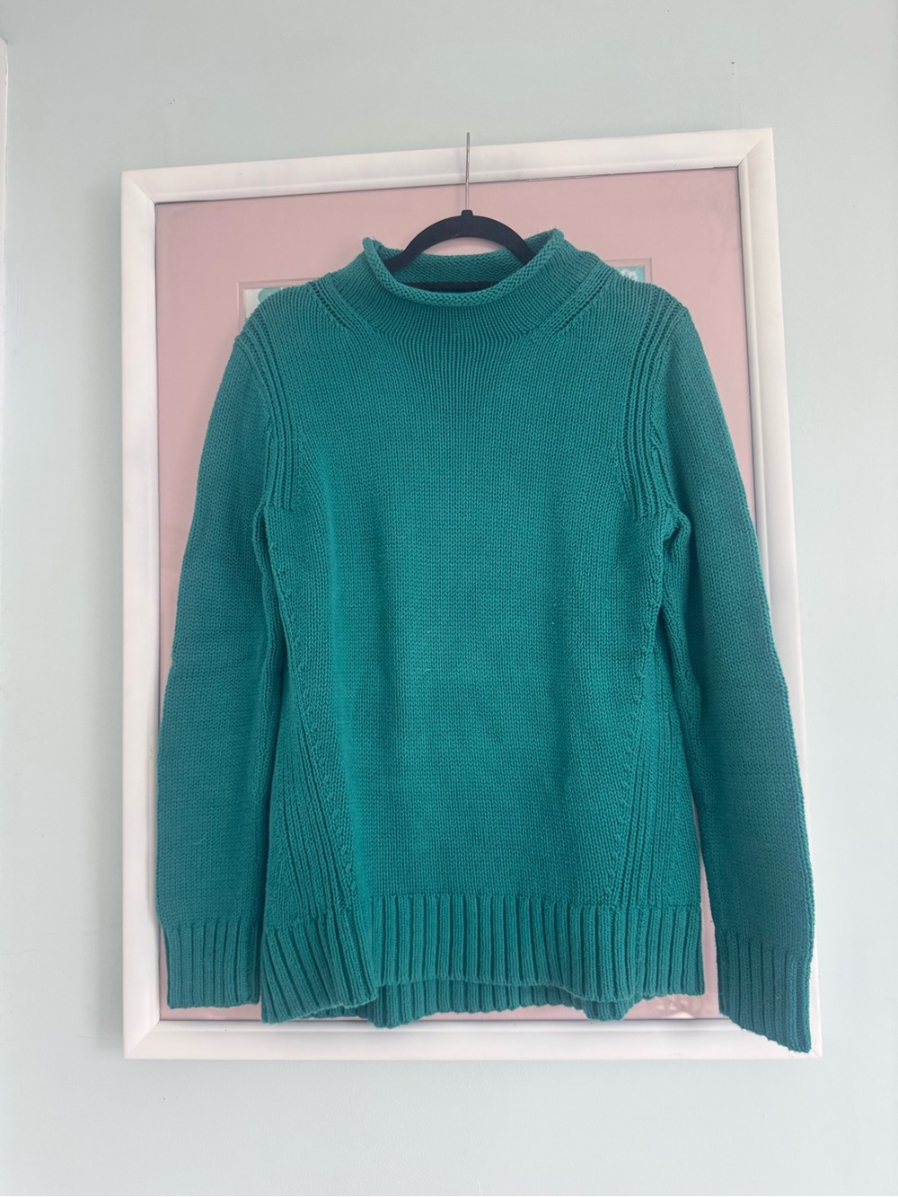 J. Crew Teal Funnel Neck Knit Sweater